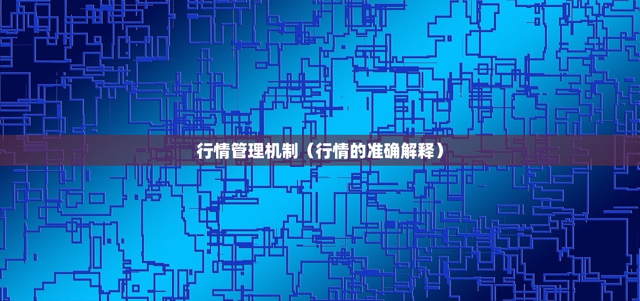 行情管理机制(行情的准确解释) 行情管理机制(行情的准确解释)